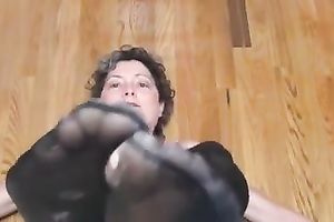 My trashy looking BBC slut in ripped hose