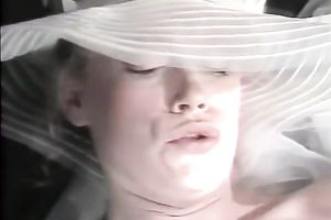 Busty pale skin hot blondie enjoys carpet munch from her guy