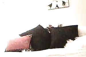 Blonde cheerful bitch was hammered from behind by her BF in poor quality vid