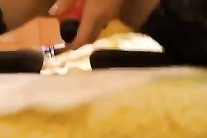 Slutty dirty slut wife squirts in hotel room as the result of playing with her soaked muff