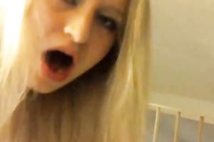 Cute blond legal age teenager sucks wang after quick anal sex on livecam