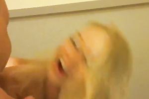 Cute blond legal age teenager sucks wang after quick anal sex on livecam