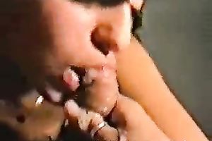 She likes playing with that foamy and creamy load of cum