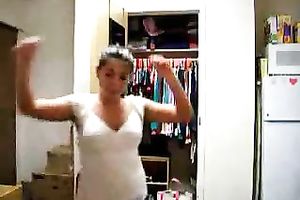 Cute brunette hair legal age teenager has enviable large boobies below her blouse