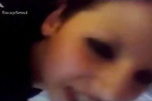 Perverted girlfriend being spit roasted in front of the camera