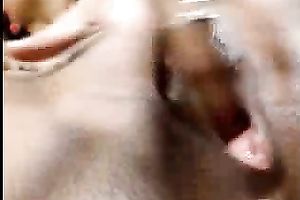 Astonishing non-professional paramour exposing her pink cum-hole closeup