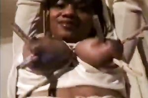 Cute and hawt ebon chick got her taut pussy gangbanged hard