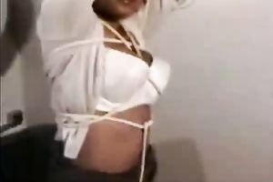 Cute and hawt ebon chick got her taut pussy gangbanged hard