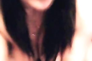 Amateur pleasant livecam hotwife with black hair sucked her fortunate boy's schlong