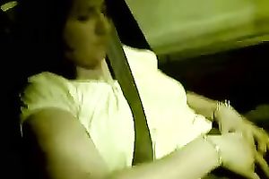 Chubby and older milf girlfriend masturbates in my car