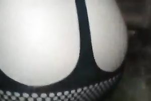Torrid bootyful dirty slut wife in dark fishnet stuff was willing to be analfucked
