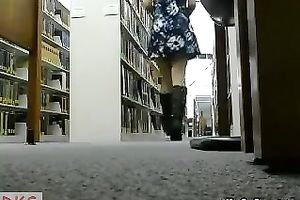 One nasty juvenile blondie receives wild on livecam in library