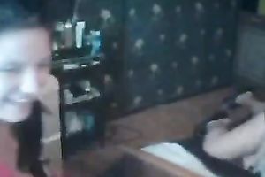 Two perverted dark brown sweethearts have no thing against flashing milk sacks