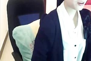 Secretary got likewise horny whilst chatting on camera