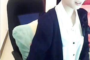 Secretary got likewise horny whilst chatting on camera