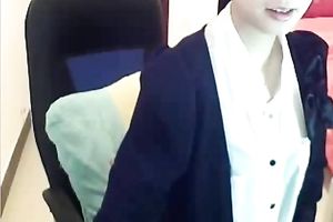 Secretary got likewise horny whilst chatting on camera