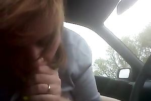 POV scene with me working on my BF's weiner in a car