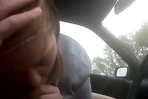 POV scene with me working on my BF's weiner in a car