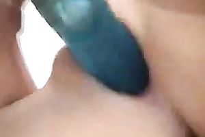 Eye catching blond roommate pokes her cunny with blue sextoy