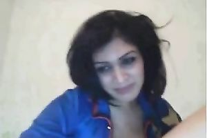 Young and fabulous non-professional Paki playgirl on webcam masturbating