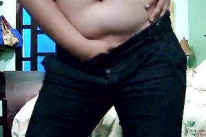 Busty dark brown undresses on web camera showing her large gazoo and boobs