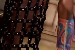 Two super hawt honeys in the kitchen caressing every other