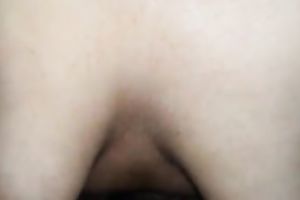 Extremely bushy white wife of my buddy likes jumping on his strong knob