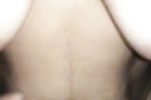 Extremely bushy white wife of my buddy likes jumping on his strong knob