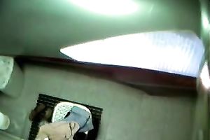 My girlfriend discovered that hidden web camera on the ceiling in the washroom