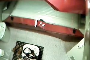 My girlfriend discovered that hidden web camera on the ceiling in the washroom