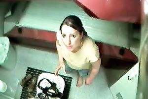 My girlfriend discovered that hidden web camera on the ceiling in the washroom