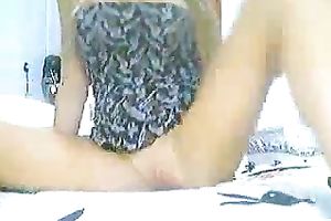 Hot and skanky slender blondie ravishing herself with sex toy