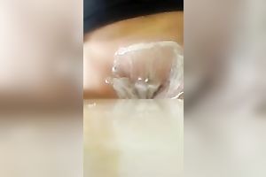 My lewd non-professional GF prepares her vagina for fuck and shaves it