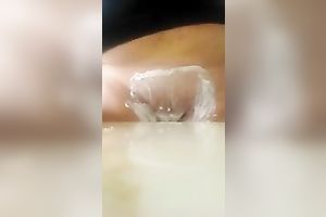 My lewd non-professional GF prepares her vagina for fuck and shaves it