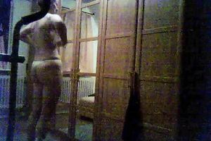 Girlfriend Anja clothes in the morning