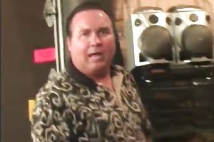 Sassy amateur blondie in pink underware blows obese guy's dong