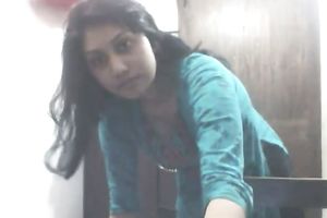 Busty Bengali lovely legal age teenager honey pulls out her pantoons afresh