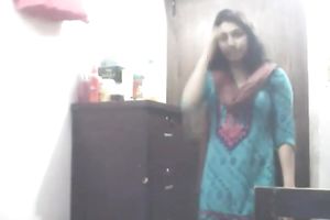 Busty Bengali lovely legal age teenager honey pulls out her pantoons afresh