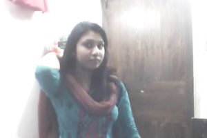 Busty Bengali lovely legal age teenager honey pulls out her pantoons afresh