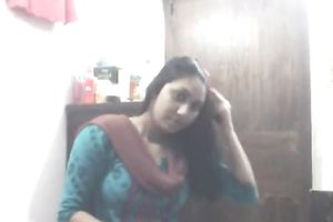 Busty Bengali lovely legal age teenager honey pulls out her pantoons afresh