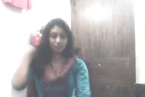 Busty Bengali lovely legal age teenager honey pulls out her pantoons afresh