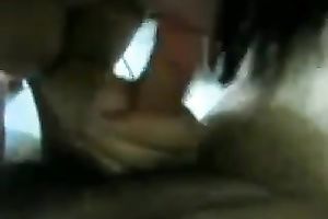 Sweet breasty girlfriend with black hair sucked my prick dry