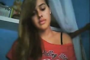 Marvelous legal age teenager sweetheart on livecam rubs her snatch with her fingers