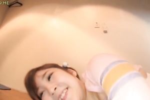 Webcam solo with my overweight Asian ex GF playing with a dildo