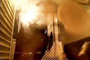 Dirty-minded voluptuous black skinned webcam nympho screwed herself with marital-device