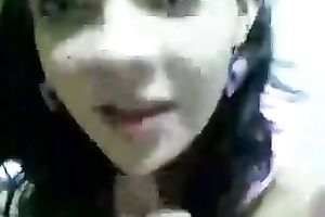 Dark haired perverted dark brown girlie gets pussy eaten by her BF in sex tape