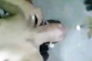 Dark haired perverted dark brown girlie gets pussy eaten by her BF in sex tape