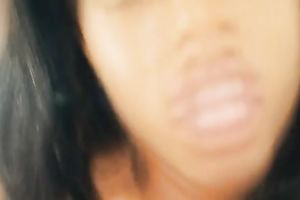 Black beauty in fishnet stuff sucked cock untill that babe got facial spunk fountain