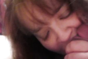 Ugly older woman with sucking large pecker deepthroat in POV