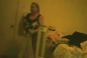 My horny big beautiful woman amateur wife changes her clothing in a bedroom